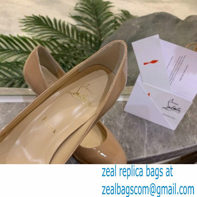 Christian Louboutin Heel 8cm Platform 1.5cm Patent Leather Pumps Nude