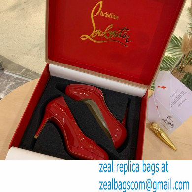 Christian Louboutin Heel 8cm Platform 1.5cm Patent Leather Pumps Red - Click Image to Close