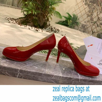 Christian Louboutin Heel 8cm Platform 1.5cm Patent Leather Pumps Red