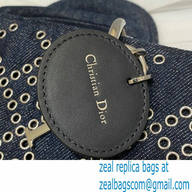 Dior Lady D-Joy Bag in Eyelet Blue Cannage Denim 2022