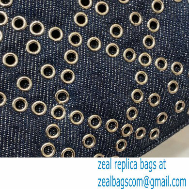 Dior Lady D-Joy Bag in Eyelet Blue Cannage Denim 2022