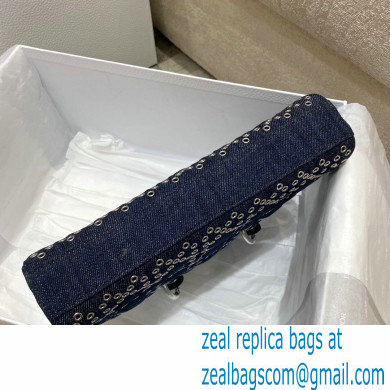 Dior Lady D-Joy Bag in Eyelet Blue Cannage Denim 2022