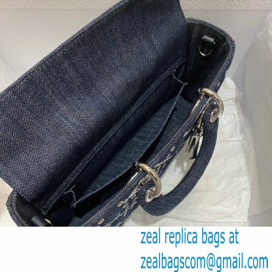 Dior Lady D-Joy Bag in Eyelet Blue Cannage Denim 2022