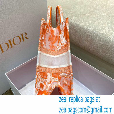 Dior Medium Book Tote Bag in Toile de Jouy Transparent Canvas Fluorescent Orange 2022