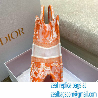 Dior Medium Book Tote Bag in Toile de Jouy Transparent Canvas Fluorescent Orange 2022 - Click Image to Close