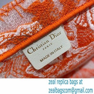Dior Medium Book Tote Bag in Toile de Jouy Transparent Canvas Fluorescent Orange 2022 - Click Image to Close