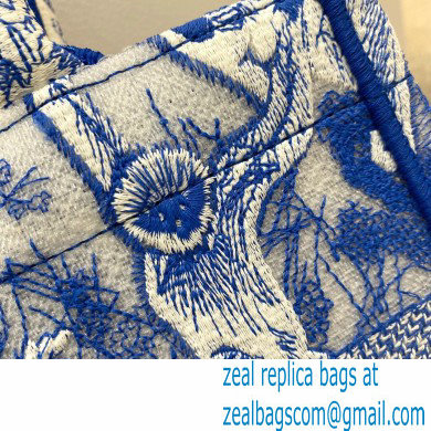 Dior Small Book Tote Bag in Toile de Jouy Transparent Canvas Fluorescent Blue 2022 - Click Image to Close