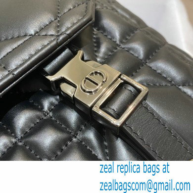 Dior Small Diorcamp Bag in Macrocannage Calfskin Black 2022