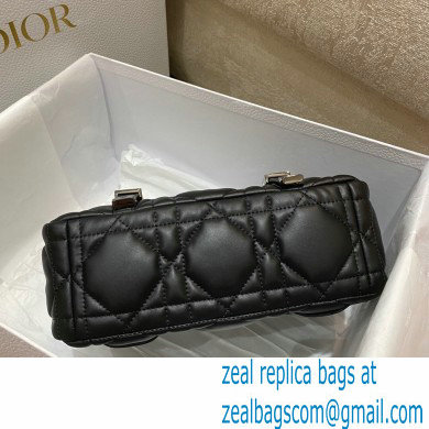 Dior Small Diorcamp Bag in Macrocannage Calfskin Black 2022