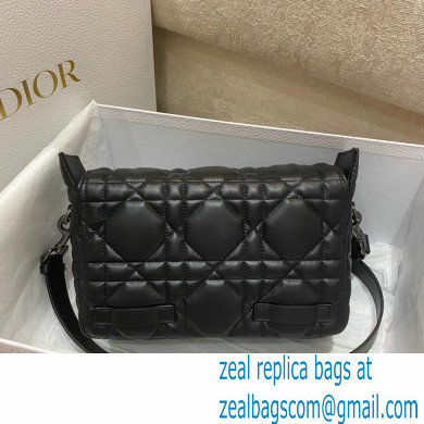 Dior Small Diorcamp Bag in Macrocannage Calfskin Black 2022