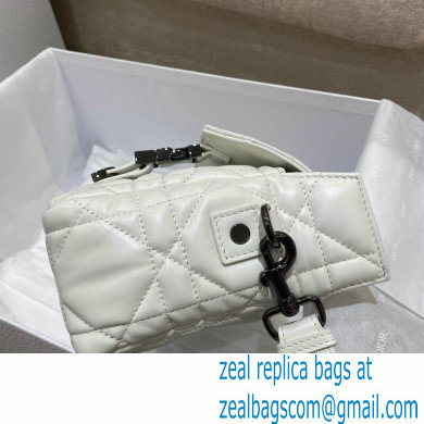 Dior Small Diorcamp Bag in Macrocannage Calfskin White 2022 - Click Image to Close