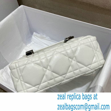 Dior Small Diorcamp Bag in Macrocannage Calfskin White 2022