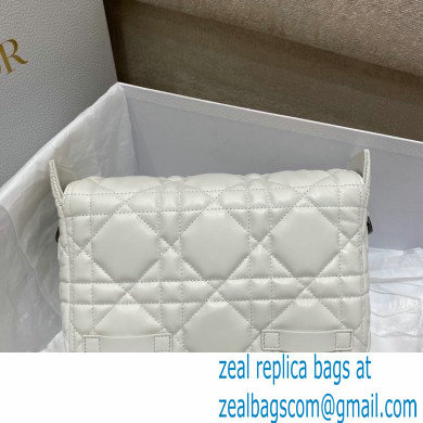 Dior Small Diorcamp Bag in Macrocannage Calfskin White 2022