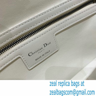 Dior Small Diorcamp Bag in Macrocannage Calfskin White 2022