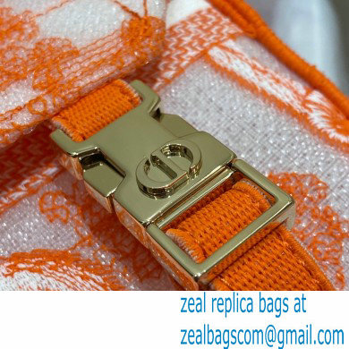 Dior Small Diorcamp Bag in Toile de Jouy Transparent Canvas Fluorescent Orange 2022