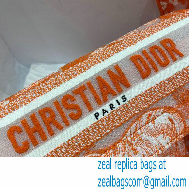 Dior Small Diorcamp Bag in Toile de Jouy Transparent Canvas Fluorescent Orange 2022 - Click Image to Close