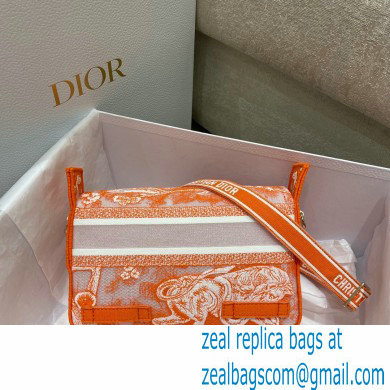 Dior Small Diorcamp Bag in Toile de Jouy Transparent Canvas Fluorescent Orange 2022 - Click Image to Close