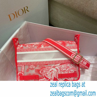 Dior Small Diorcamp Bag in Toile de Jouy Transparent Canvas Fluorescent Pink 2022