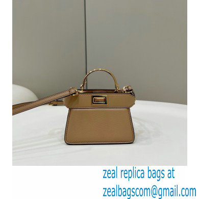 Fendi padded nappa leather Peekaboo ISeeU Micro Bag Apricot 2022 - Click Image to Close