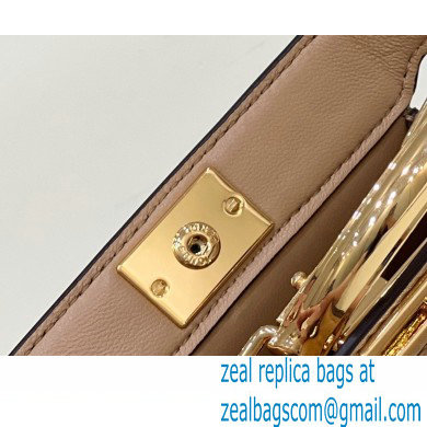 Fendi padded nappa leather Peekaboo ISeeU Micro Bag Apricot 2022 - Click Image to Close