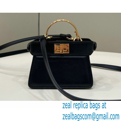 Fendi padded nappa leather Peekaboo ISeeU Micro Bag Black 2022 - Click Image to Close