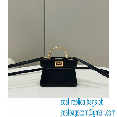 Fendi padded nappa leather Peekaboo ISeeU Micro Bag Black 2022