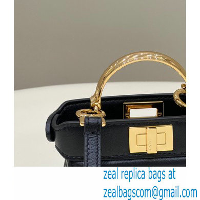 Fendi padded nappa leather Peekaboo ISeeU Micro Bag Black 2022