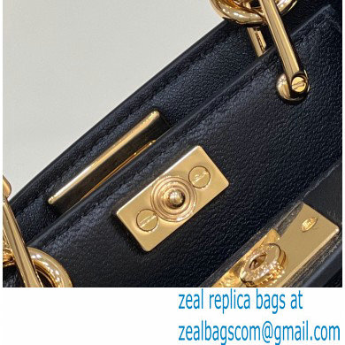 Fendi padded nappa leather Peekaboo ISeeU Micro Bag Black 2022