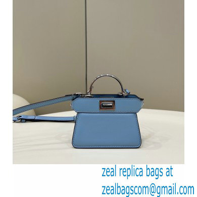 Fendi padded nappa leather Peekaboo ISeeU Micro Bag Blue 2022