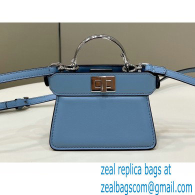 Fendi padded nappa leather Peekaboo ISeeU Micro Bag Blue 2022 - Click Image to Close