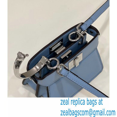 Fendi padded nappa leather Peekaboo ISeeU Micro Bag Blue 2022