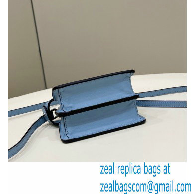 Fendi padded nappa leather Peekaboo ISeeU Micro Bag Blue 2022
