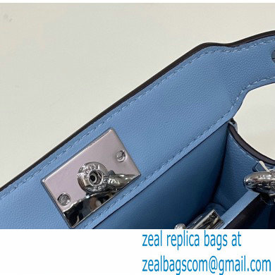 Fendi padded nappa leather Peekaboo ISeeU Micro Bag Blue 2022