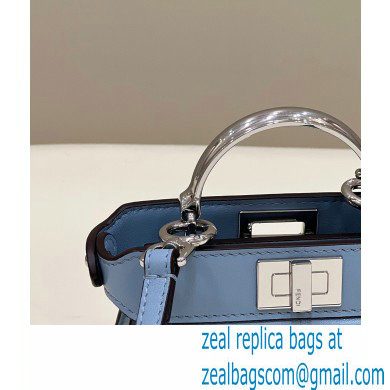 Fendi padded nappa leather Peekaboo ISeeU Micro Bag Blue 2022