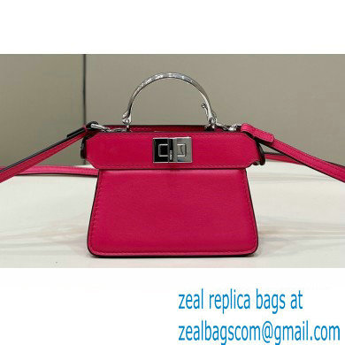 Fendi padded nappa leather Peekaboo ISeeU Micro Bag Fuchsia 2022