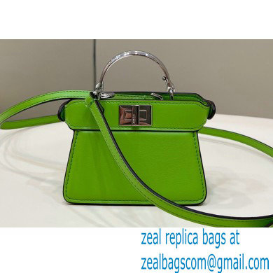 Fendi padded nappa leather Peekaboo ISeeU Micro Bag Green 2022 - Click Image to Close