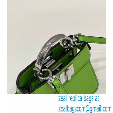 Fendi padded nappa leather Peekaboo ISeeU Micro Bag Green 2022 - Click Image to Close