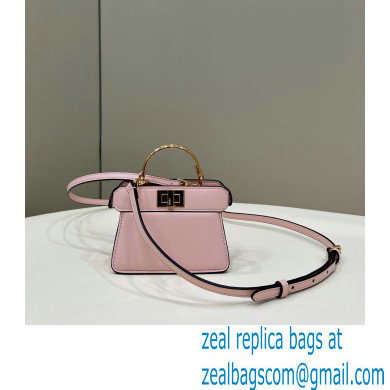 Fendi padded nappa leather Peekaboo ISeeU Micro Bag Pink 2022