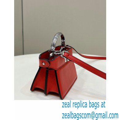 Fendi padded nappa leather Peekaboo ISeeU Micro Bag Red 2022 - Click Image to Close