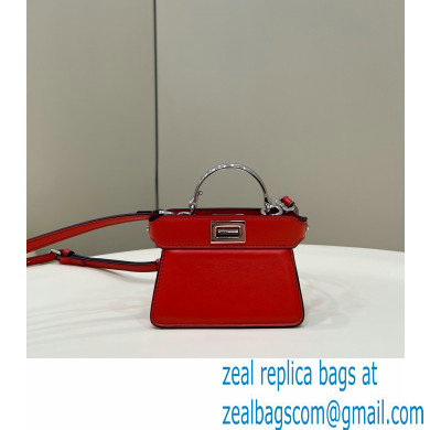 Fendi padded nappa leather Peekaboo ISeeU Micro Bag Red 2022