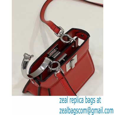 Fendi padded nappa leather Peekaboo ISeeU Micro Bag Red 2022 - Click Image to Close