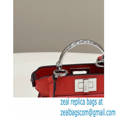 Fendi padded nappa leather Peekaboo ISeeU Micro Bag Red 2022