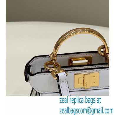 Fendi padded nappa leather Peekaboo ISeeU Micro Bag White 2022 - Click Image to Close