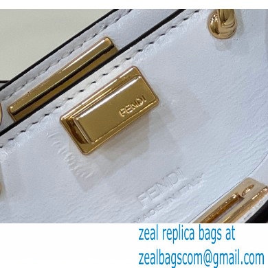 Fendi padded nappa leather Peekaboo ISeeU Micro Bag White 2022