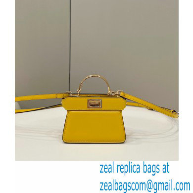 Fendi padded nappa leather Peekaboo ISeeU Micro Bag Yellow 2022 - Click Image to Close