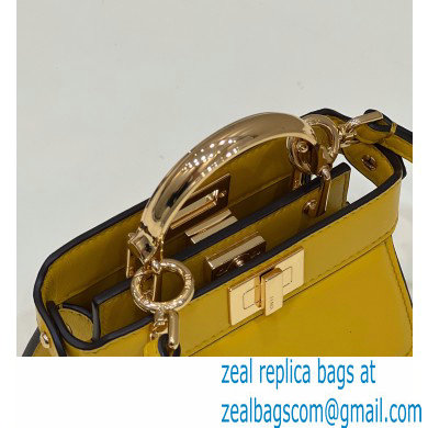 Fendi padded nappa leather Peekaboo ISeeU Micro Bag Yellow 2022 - Click Image to Close