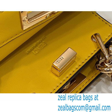 Fendi padded nappa leather Peekaboo ISeeU Micro Bag Yellow 2022