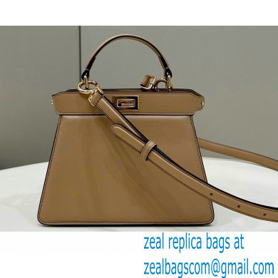 Fendi padded nappa leather Peekaboo ISeeU Petite Bag Apricot 2022