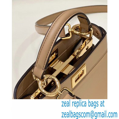 Fendi padded nappa leather Peekaboo ISeeU Petite Bag Apricot 2022 - Click Image to Close