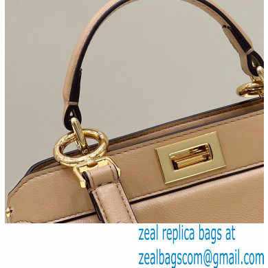 Fendi padded nappa leather Peekaboo ISeeU Petite Bag Apricot 2022 - Click Image to Close